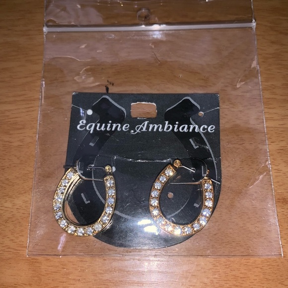 Jewelry - Brand New Horseshoe Earrings with Rhinestones